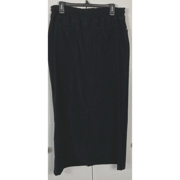 Vintage Denim & Co Faux Suede Long Black Skirt Size Large - Picture 8 of 8